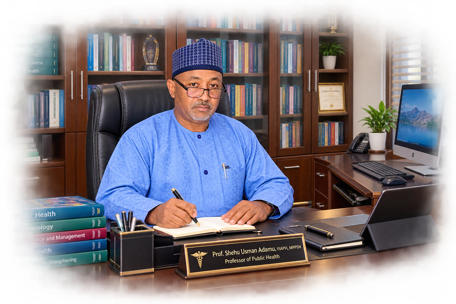 Prof. Shehu Usman Adamu, Professor of Public Health, at work